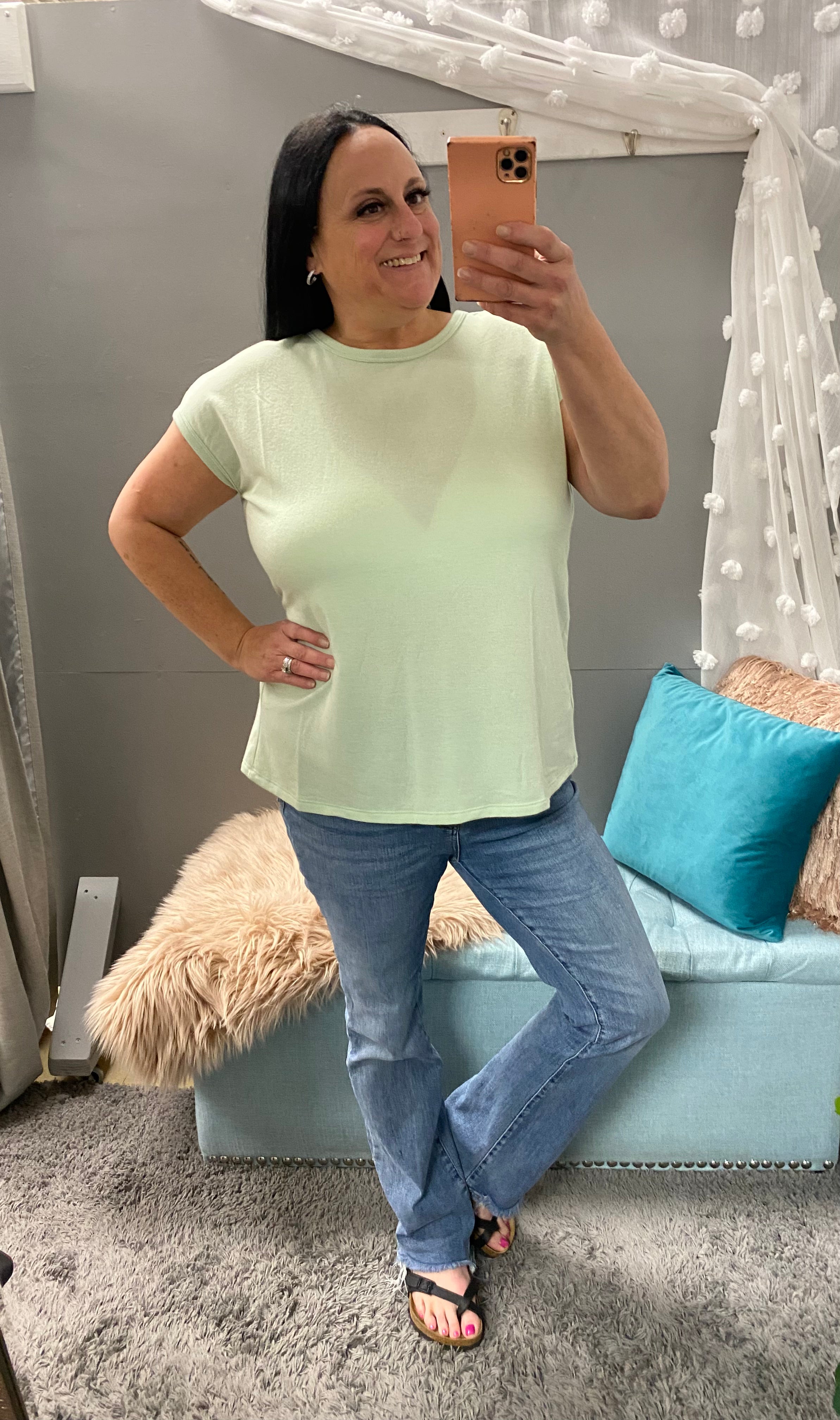 Mint Twist Back Sleeveless Knit Tops - Posh West Boutique