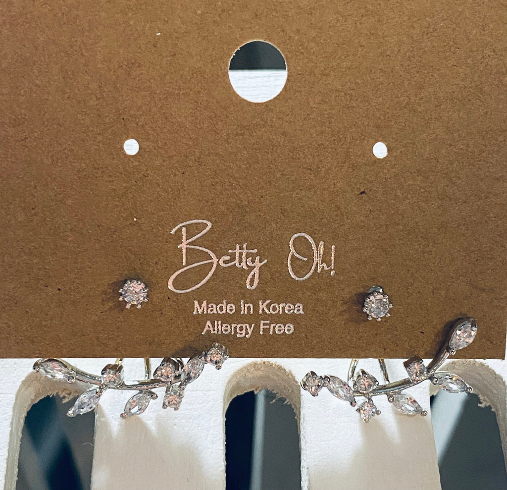 Betty Oh Silver Vine Earring - Posh West Boutique