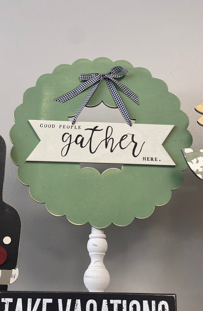 Gather Here Wood Wreath Topper - Posh West Boutique