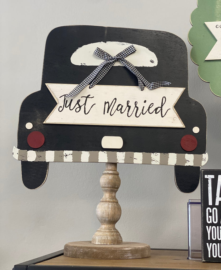 Just Married Wood Topper - Posh West Boutique