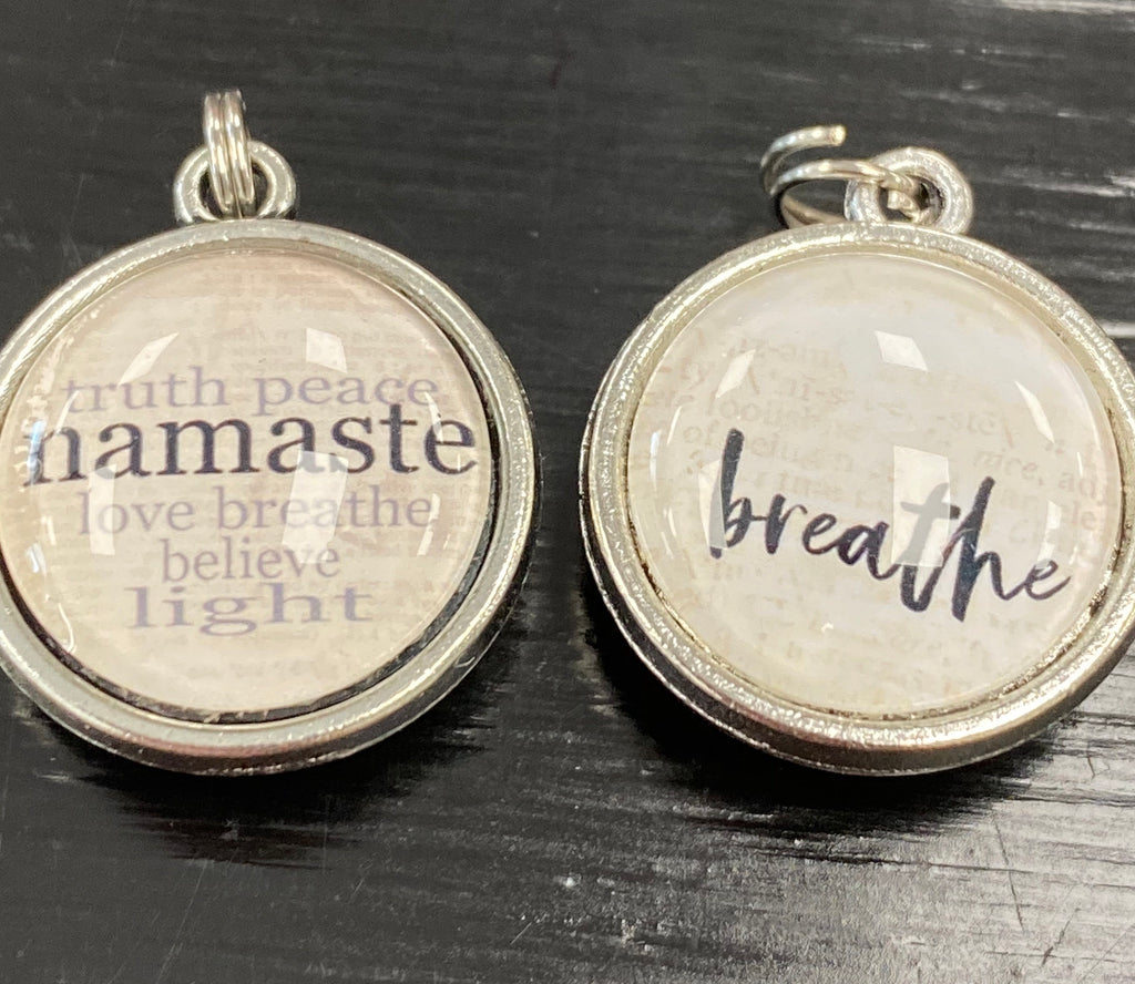 Namaste and Breathe Double Sided Charm - Posh West Boutique