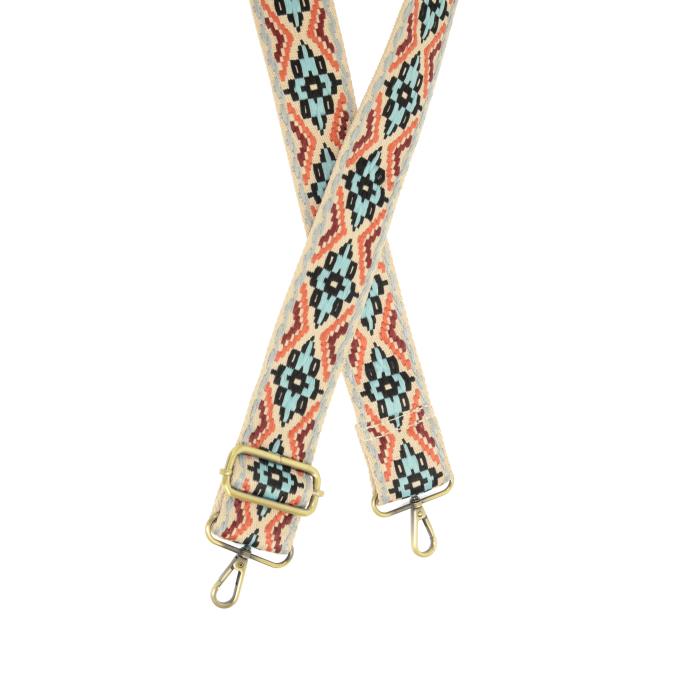 Turquoise Embroidered Guitar Strap - Posh West Boutique